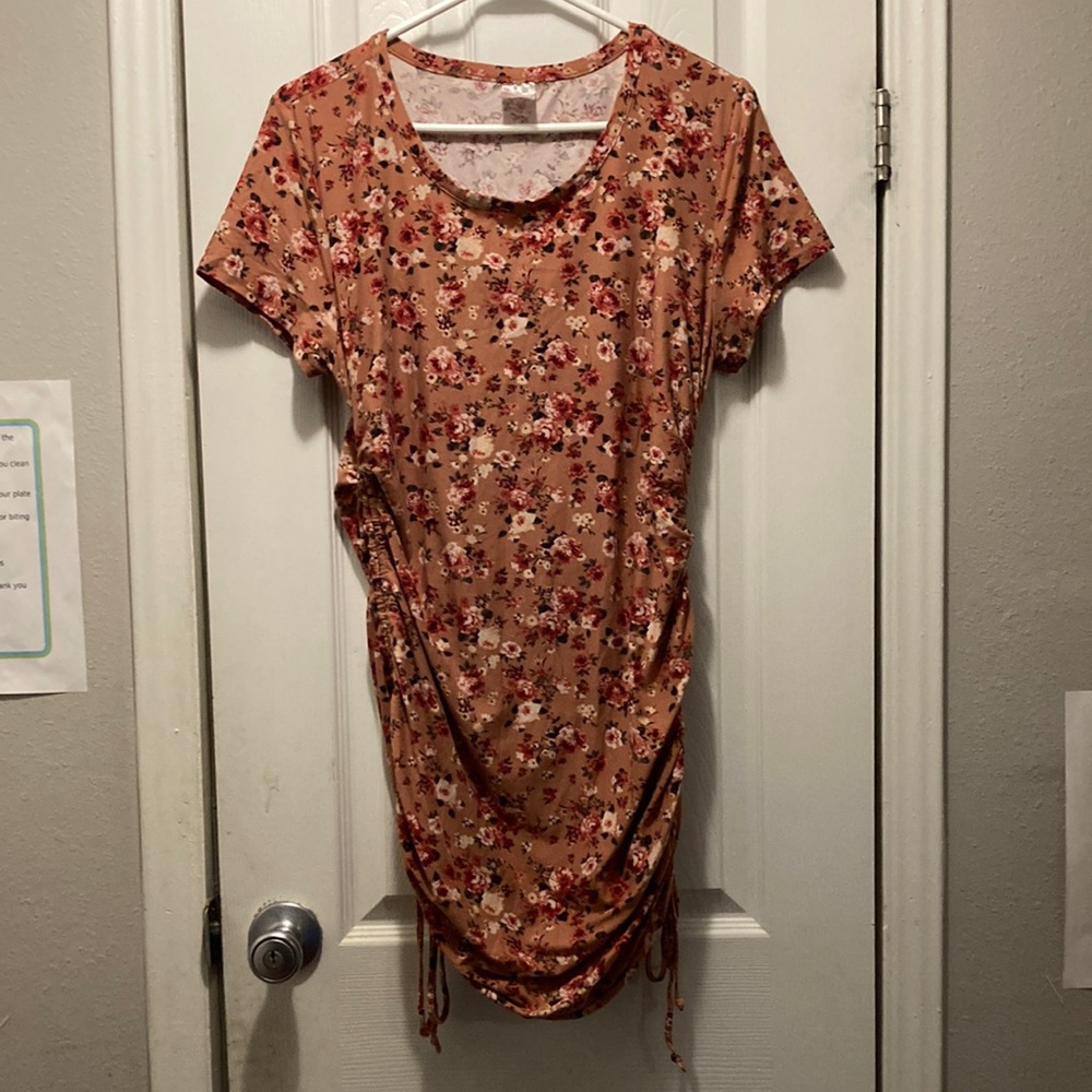 Pink dress with flowers